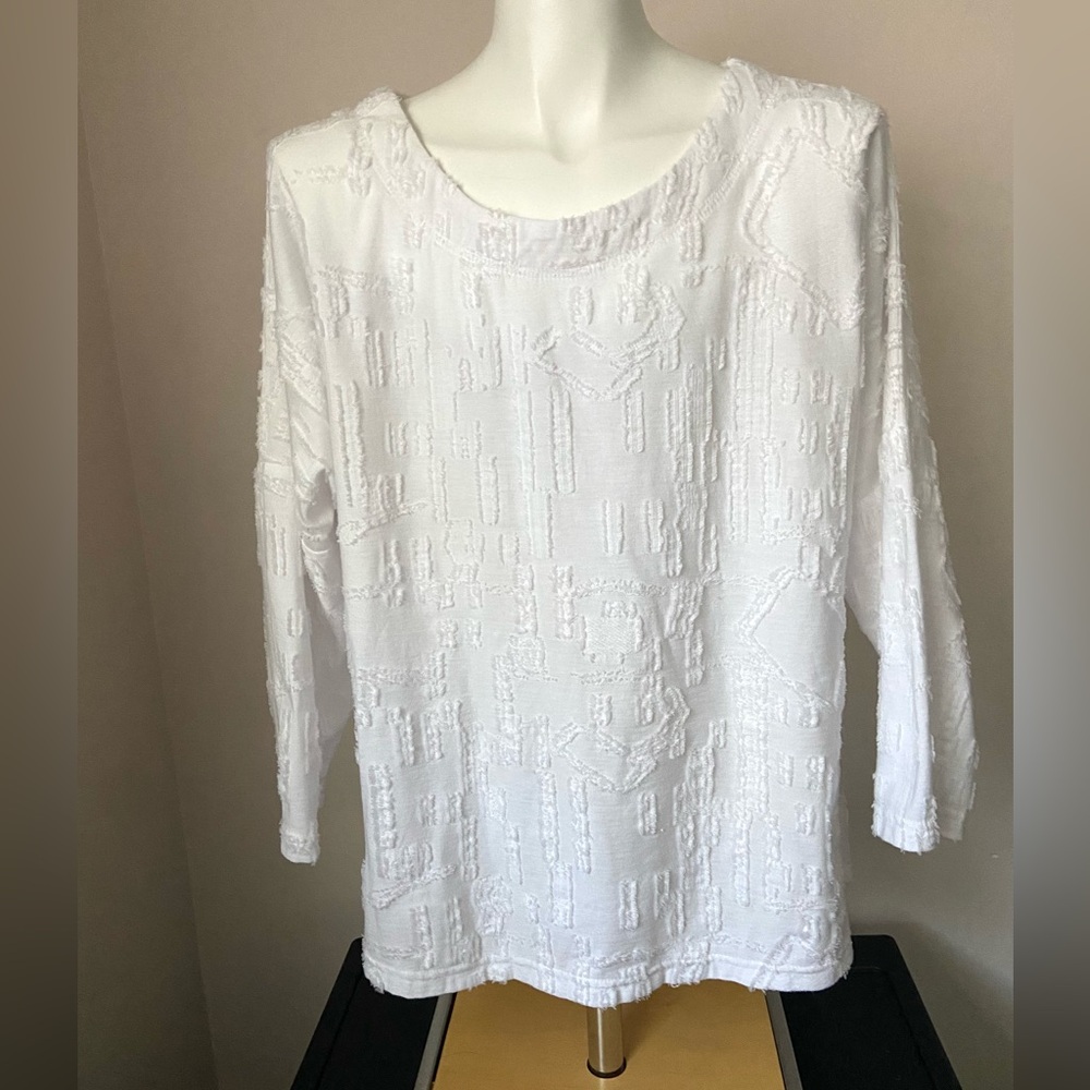 Parsley & Sage Women’s White Textured Blouse Size Large